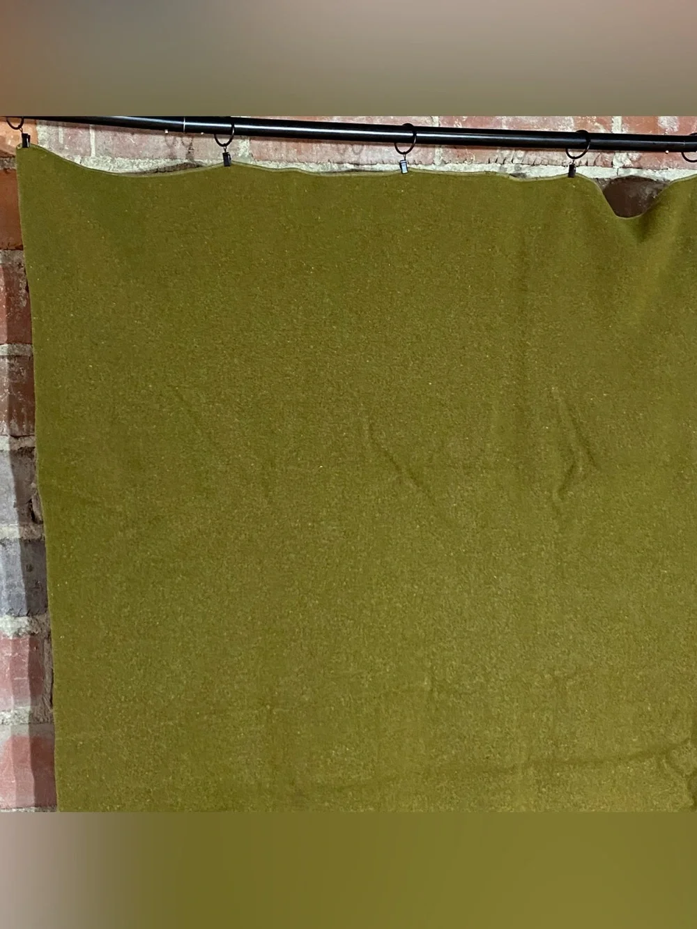Vintage Army Green Wool Camp Blanket 54” x 70”